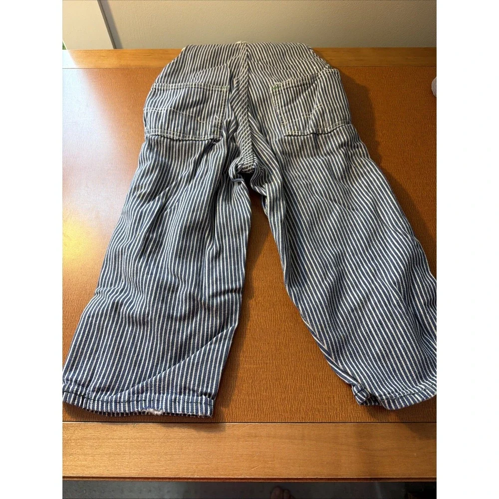 Vintage OshKosh B'gosh Overalls Toddler 3T Denim VESTBAK Made USA Hickory Stripe